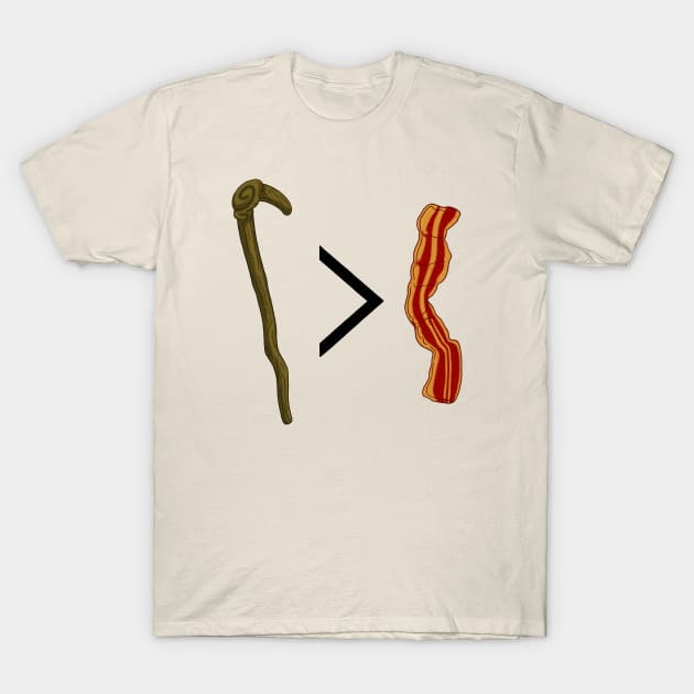 My Stick Is Better Than Bacon T-Shirt by Ian Moss Creative